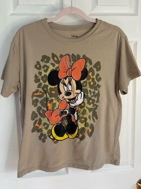 Disney Kids Minnie Mouse Tan Tee with Orange Bow